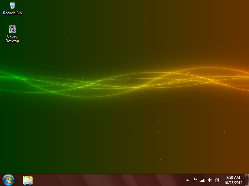 Green Animated Waves Desktop Wallpaper full Windows 7 screenshot