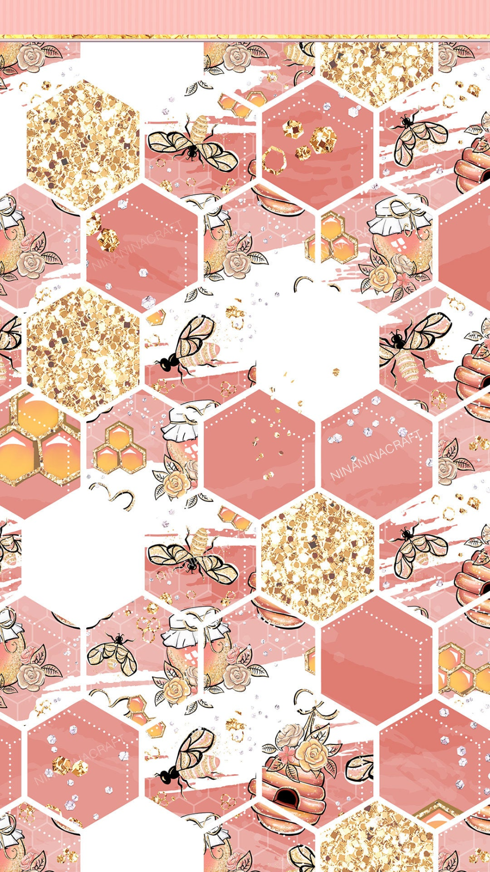 Honey Bee Wallpaper Digital Papers Basics Gold Glitter Flowers
