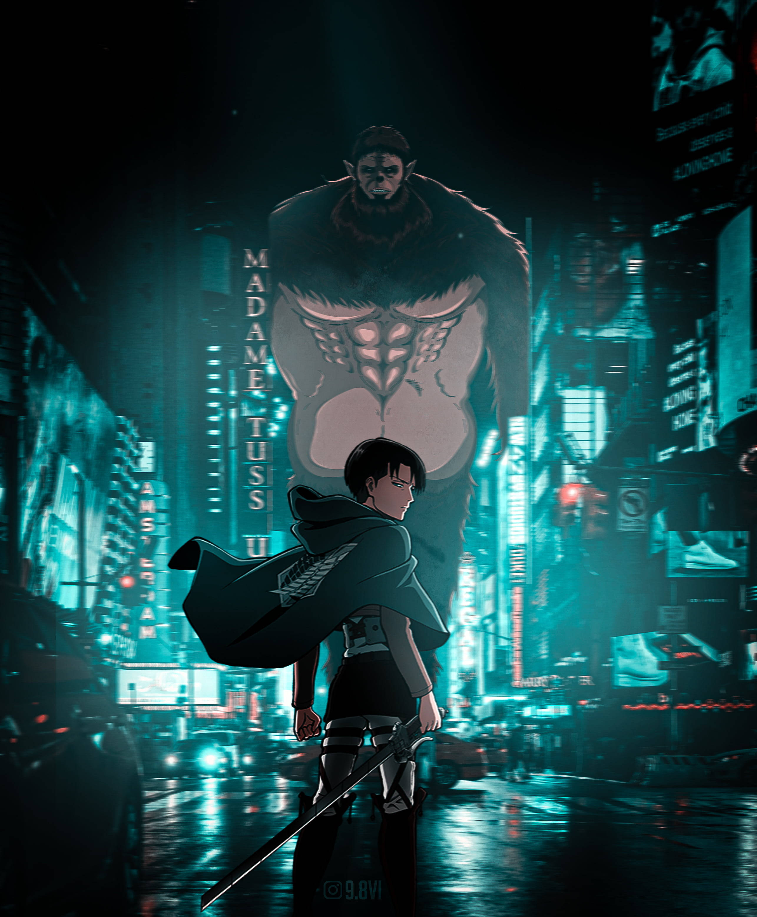 Attack On Titan Characters Levi City Wallpaper