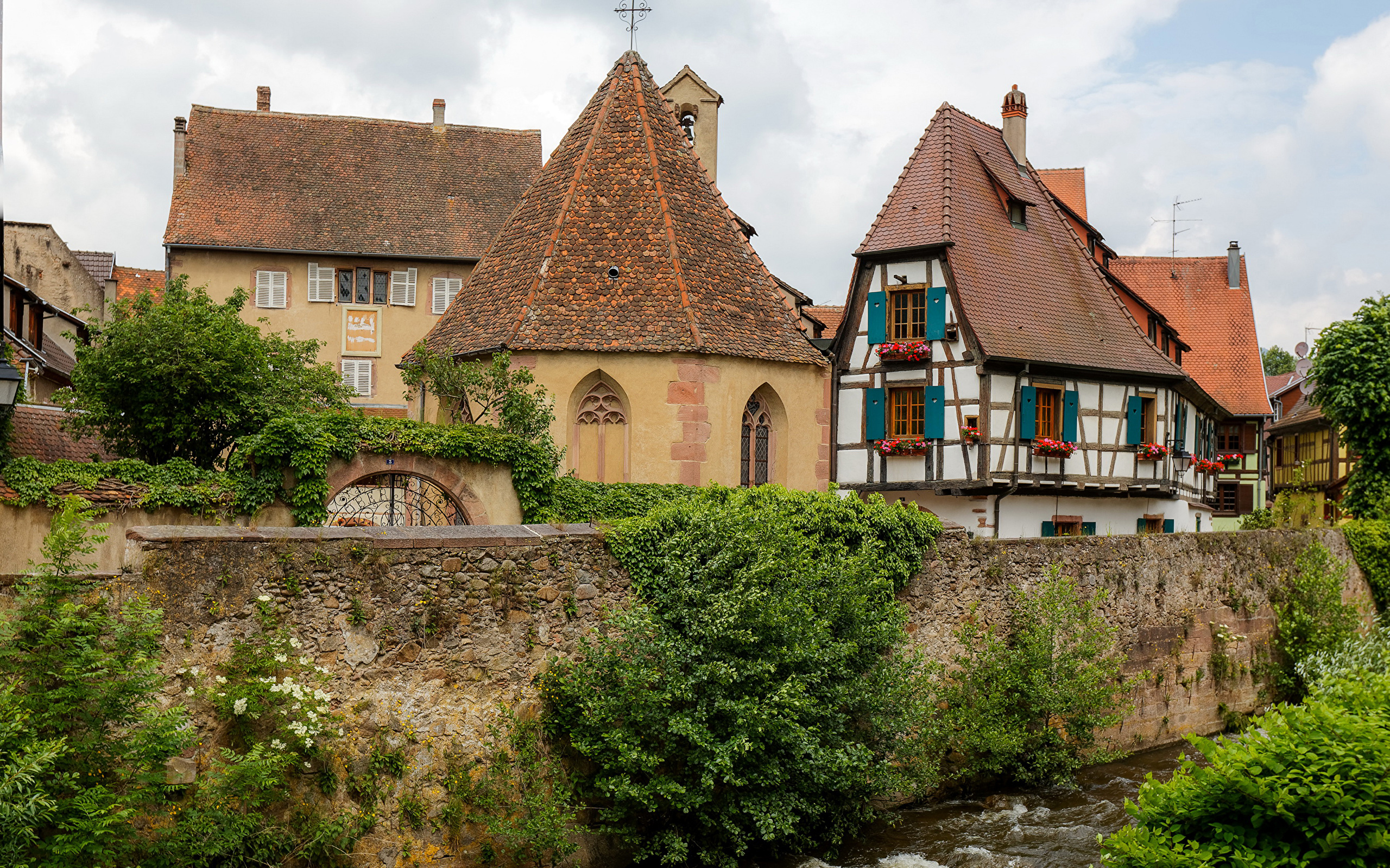 Image France Kaysersberg Alsace Roof Cities Houses