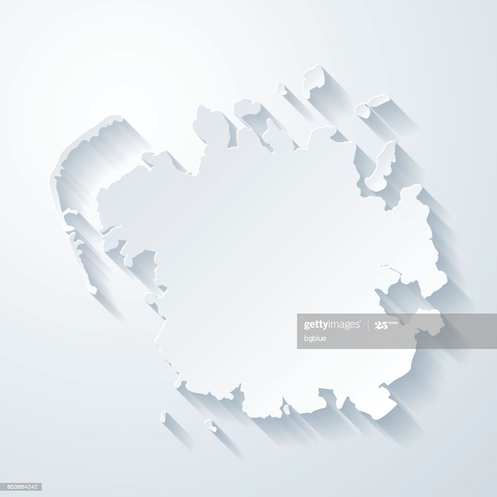 Micronesia Map With Paper Cut Effect On Blank Background High Res