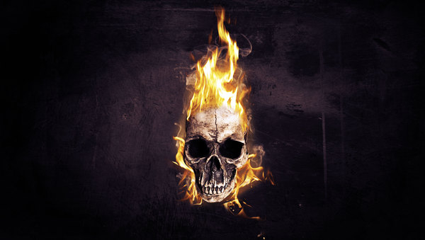 Flaming Skull Wallpaper For Halloween On