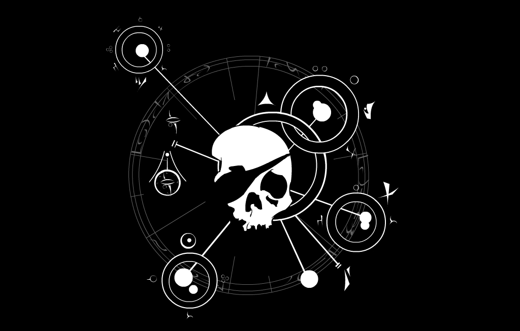 Pirates Jolly Roger Wallpaper Stdwl V Black