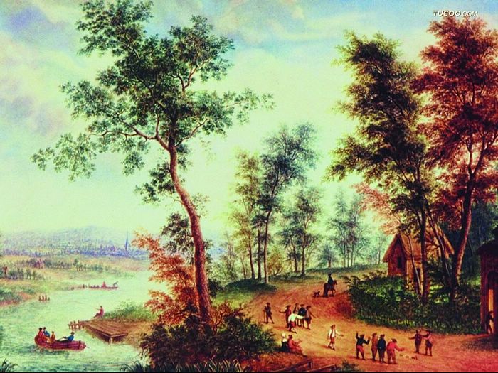 Oil Paintings Western Landscape Painting Wallpaper