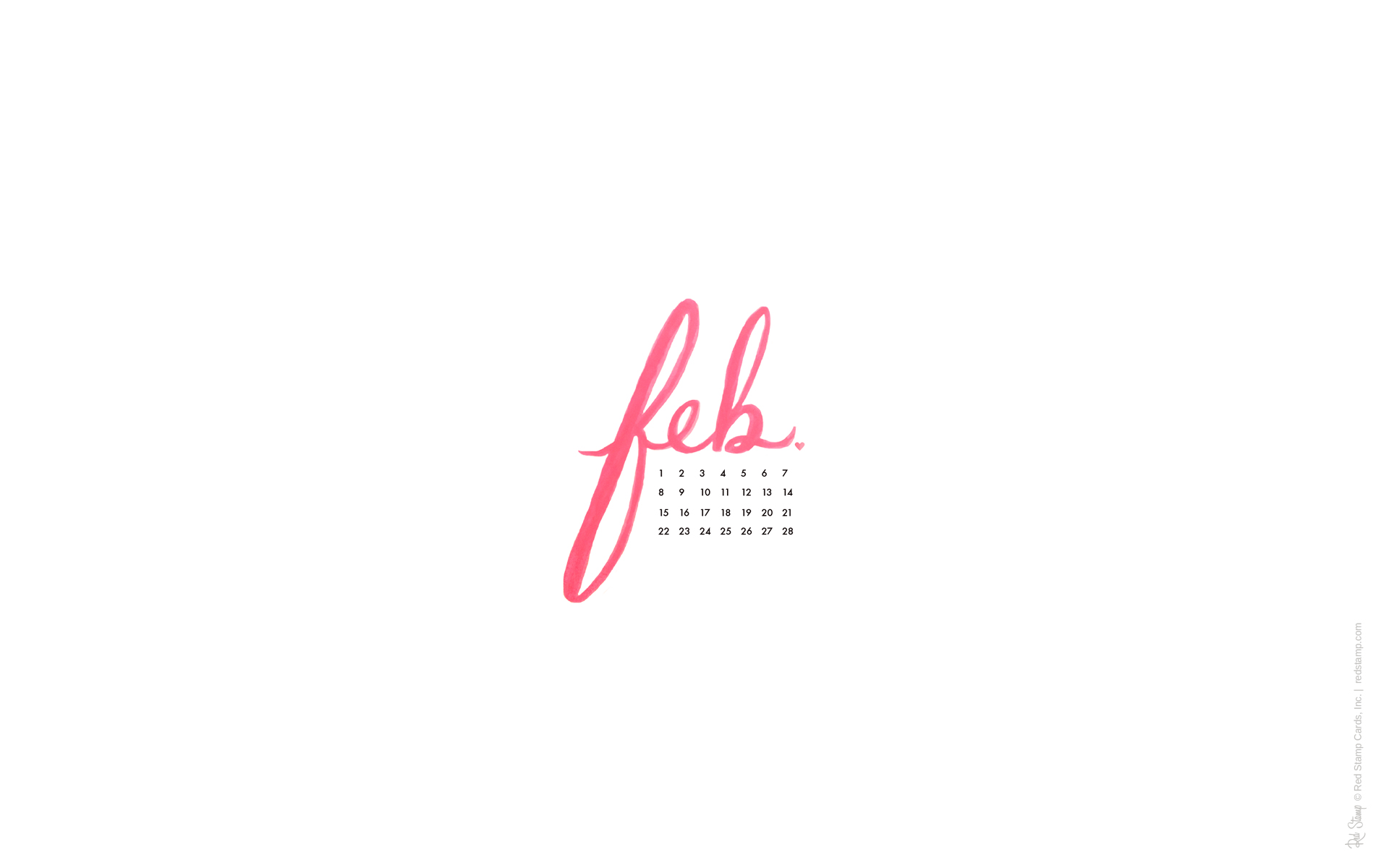 February Calendars And Wallpaper Red Stamp
