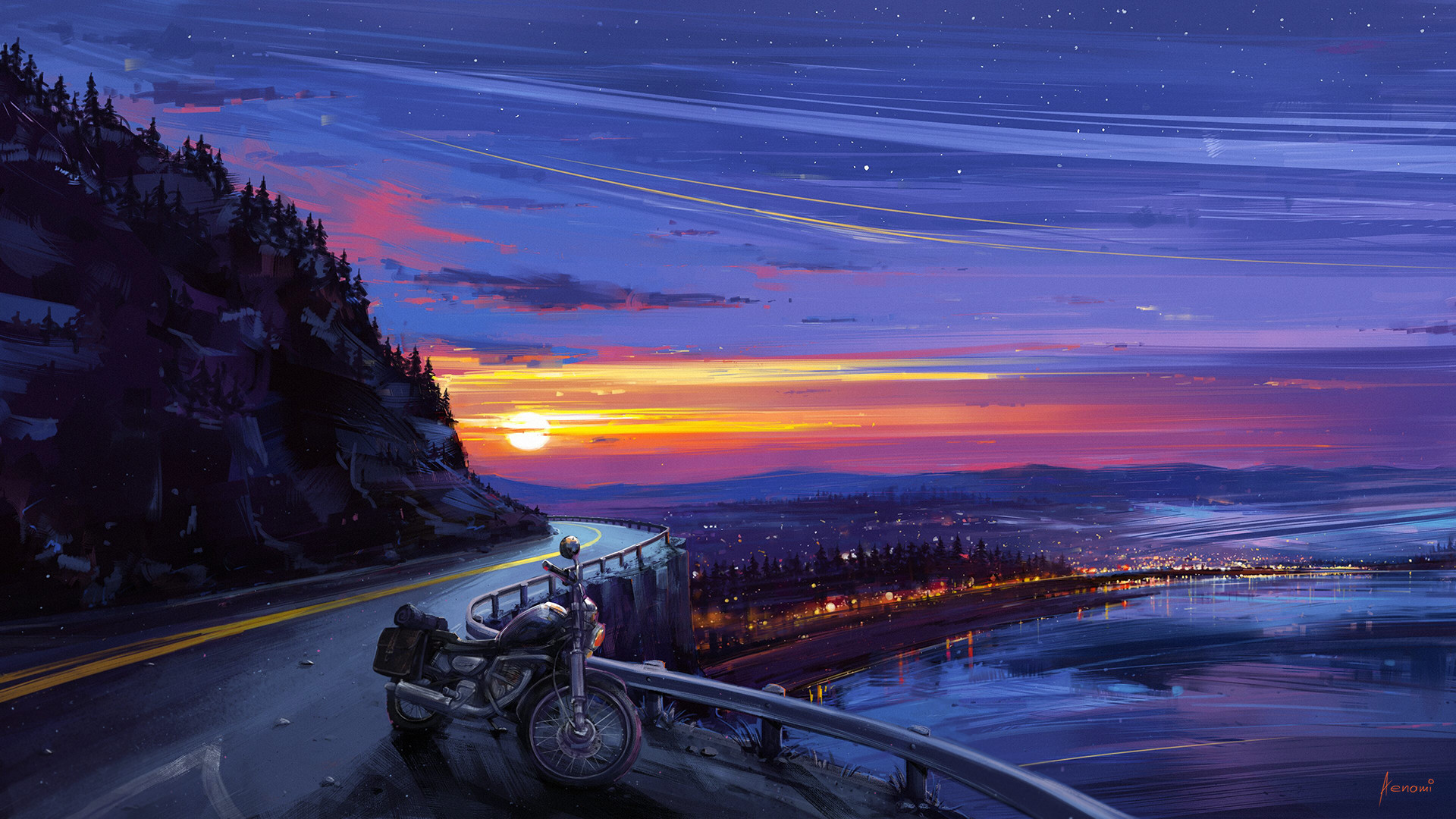 Anime Sunset HD Wallpaper By Uomi