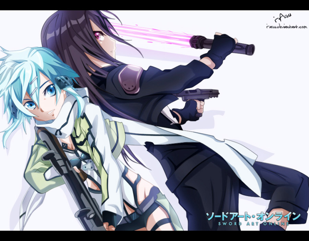 Asuna Kirito Gun Sword Art Online Gale Anime Riffle Laser