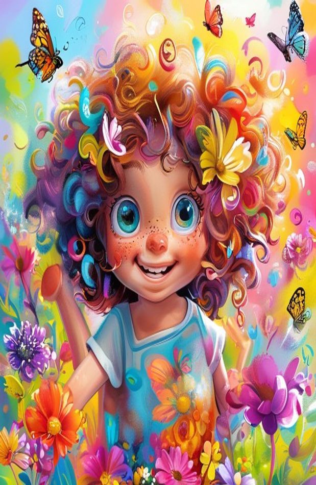 Curly Girl Cartoon Wallpaper