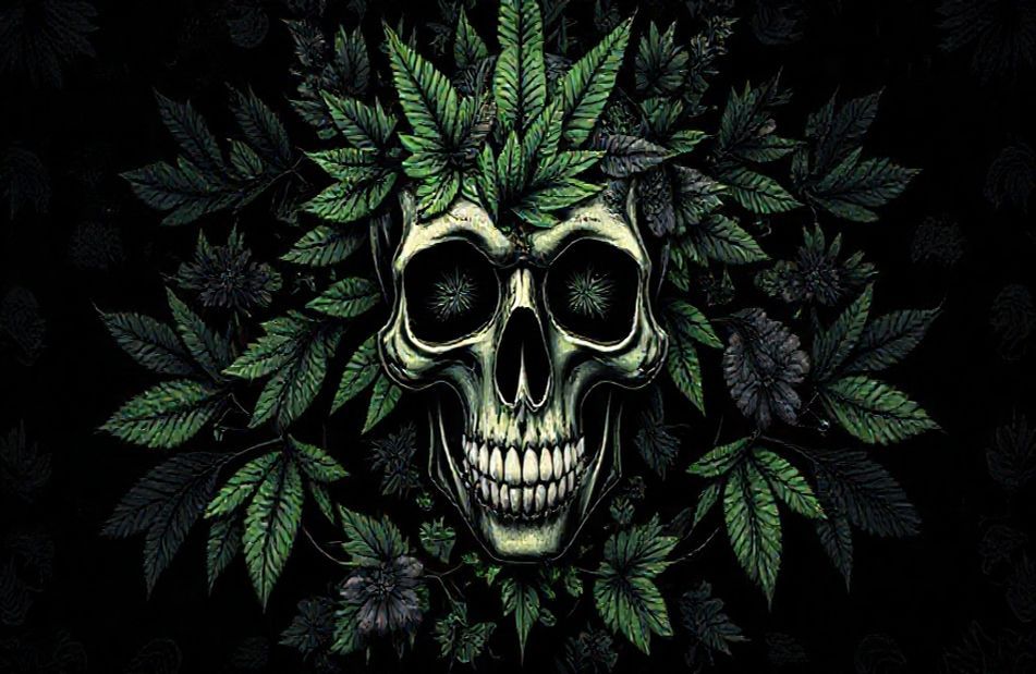 Wallpaper Of Weed Skull