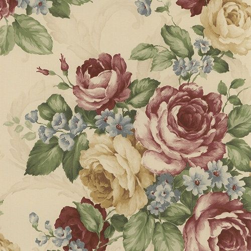 Victorian Photos Romantic Rose And Scroll Wallpaper