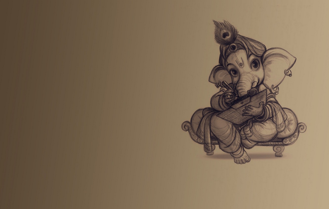 Wallpaper Background Elephant Teaching Ganesh Image For