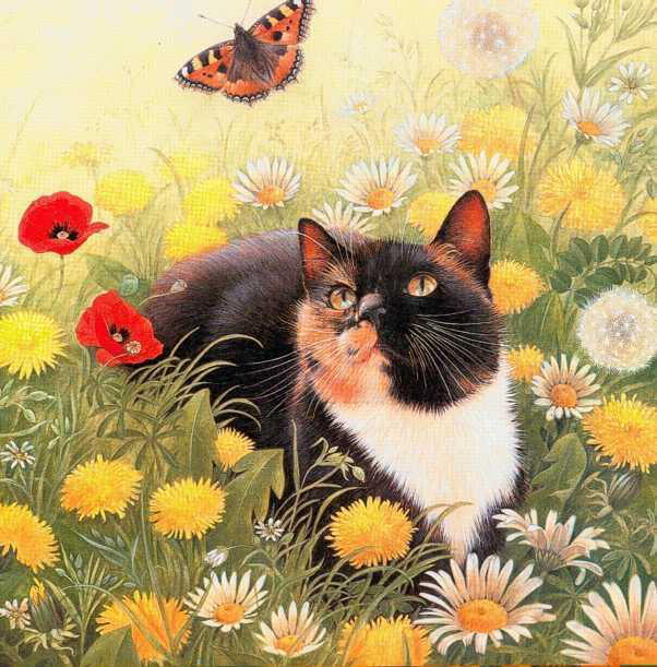 Spring Cat Paintings