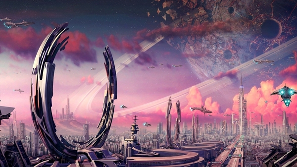 Landscapes Futuristic Plas Fantasy Art Spaceships Science Fiction