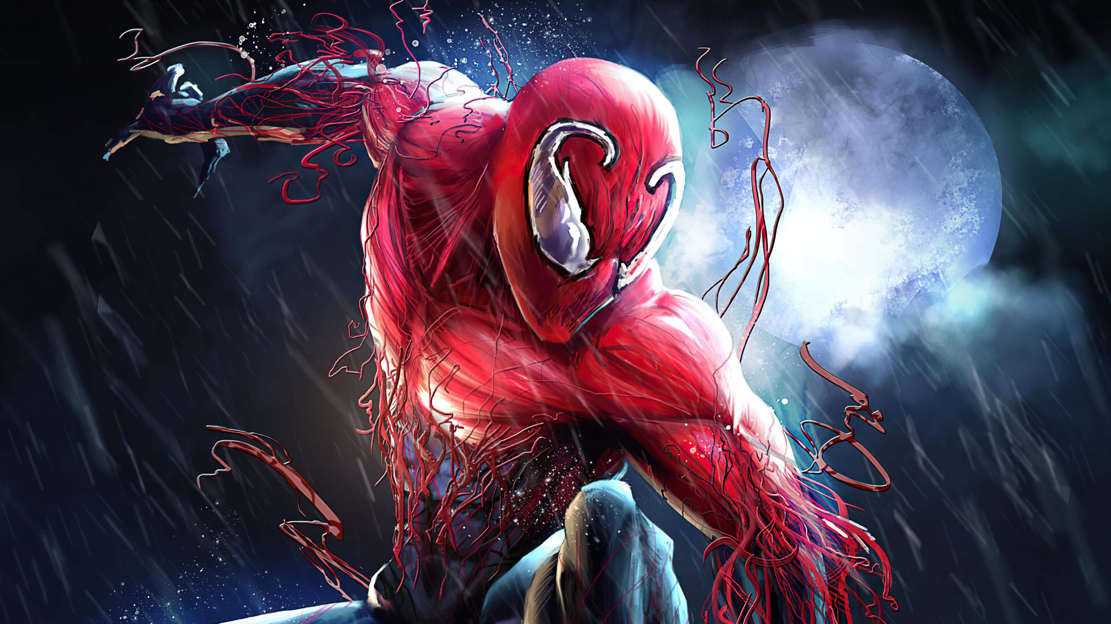 Spider Man Toxin Symbiote Costume 4k Wallpaper