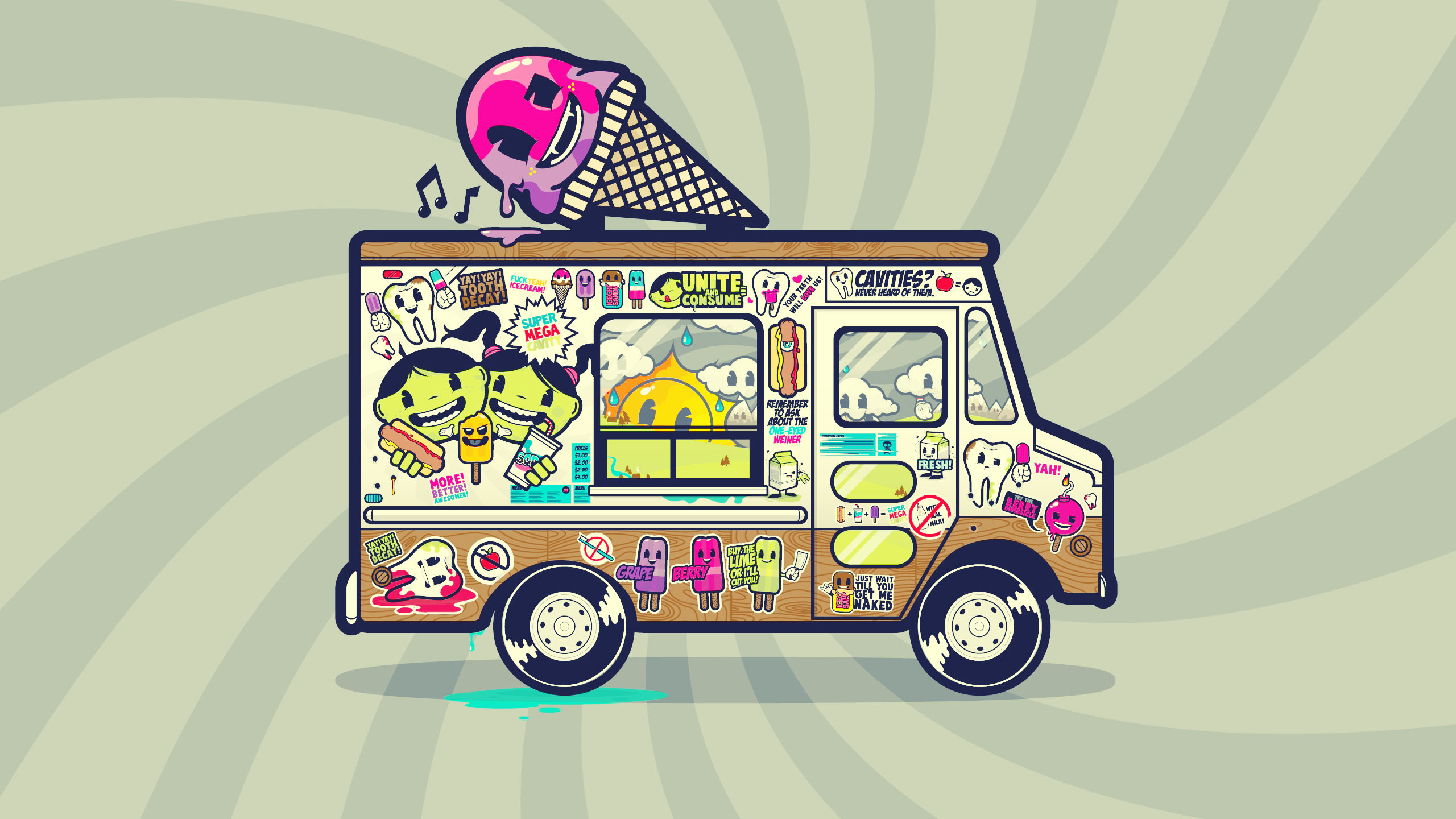 ice cream truck Computer Wallpapers Desktop Backgrounds 2560x1440 2560x1440