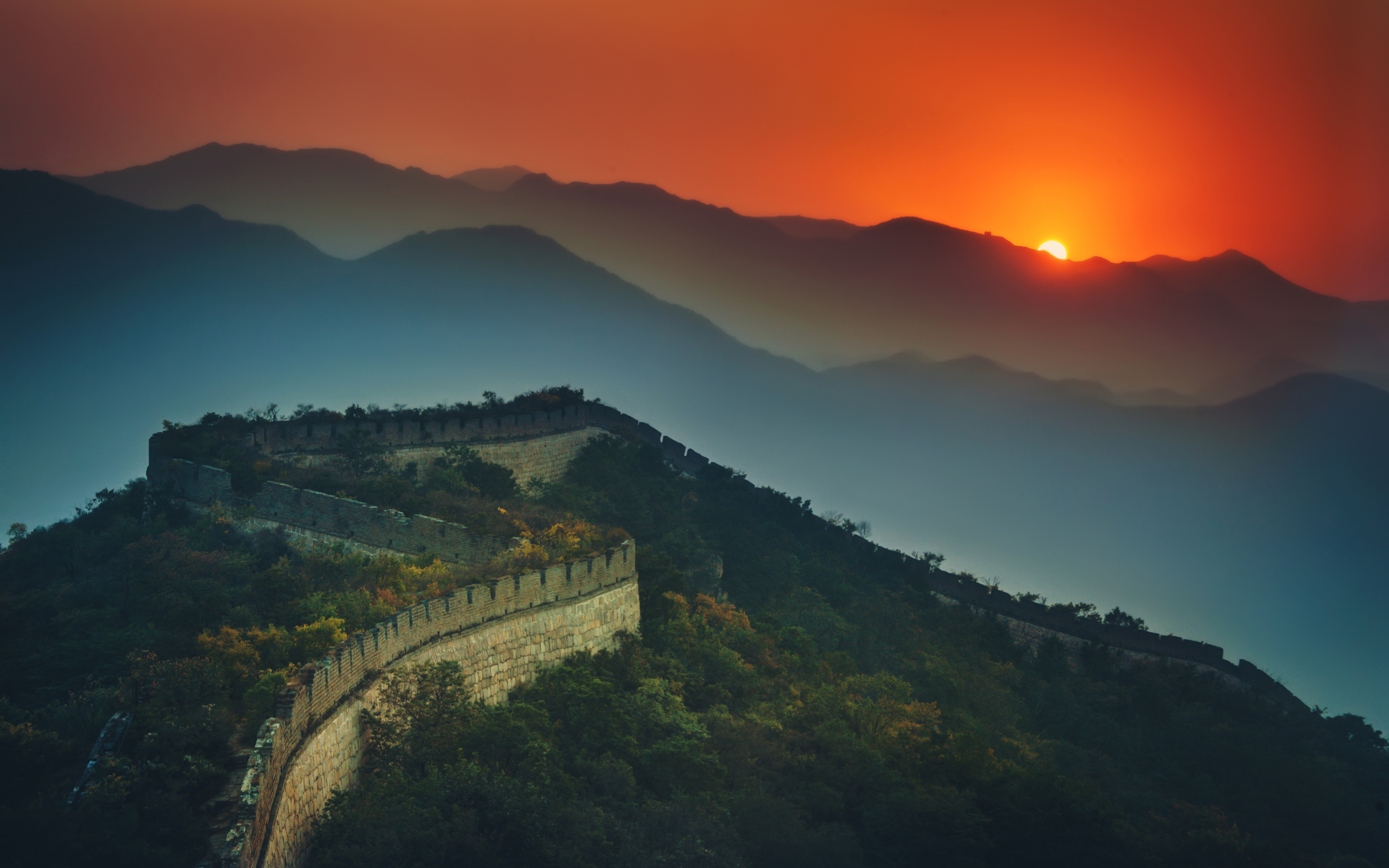 Great Wall Of China Sunset Wallpaper