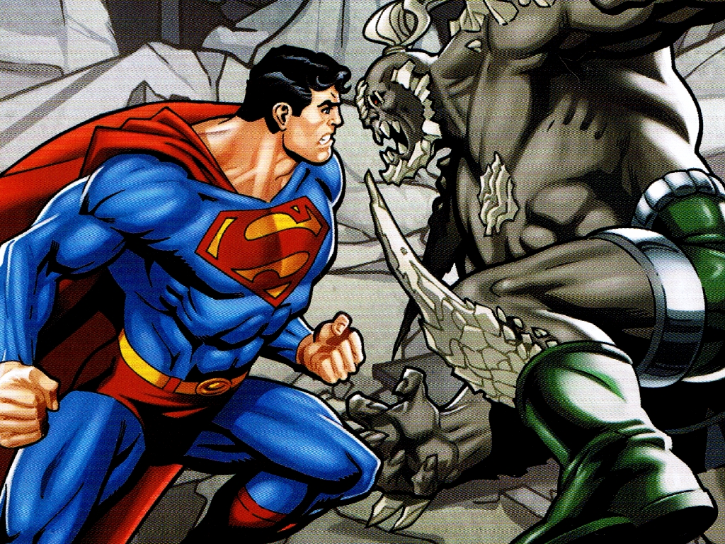 Dc Ics Wallpaper Superman Fight Doomsday