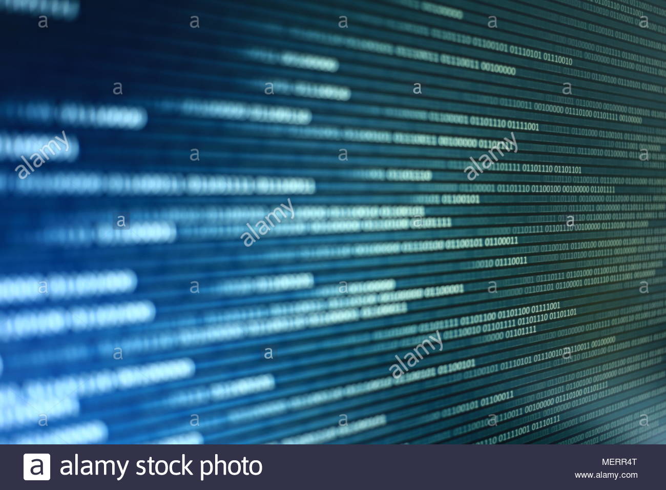 Blue Binary Code Background Puter Data Transfer Concept