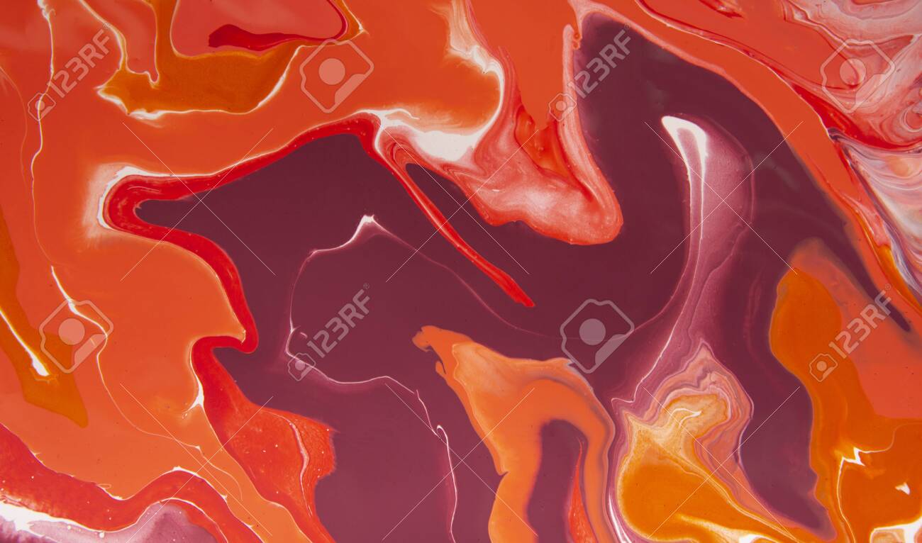 Volcanic Red Abstract Modern Smooth Stains Swirl With Marble