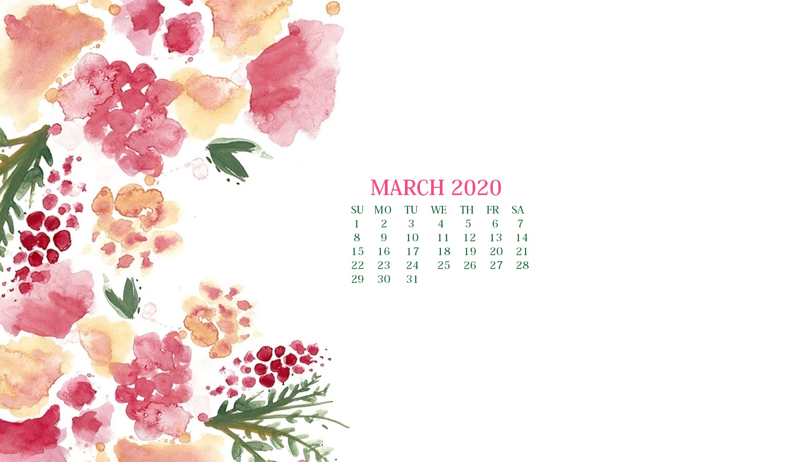 March Calendar Wallpaper Desktop And iPhone