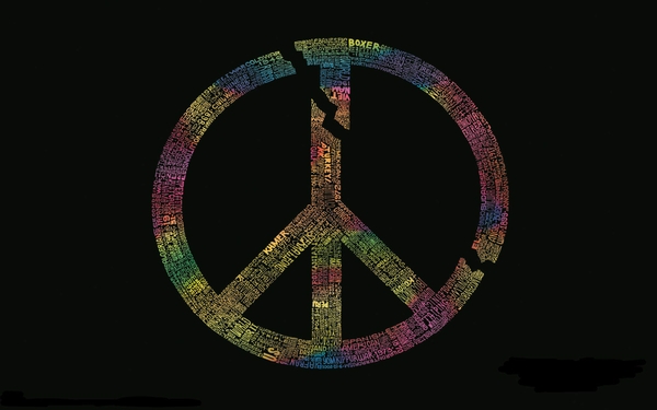 Symbol Peace Typography Black Background Sign Wallpaper