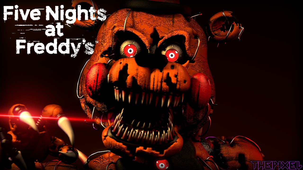 SFMFNaF] Nightmare Toy Freddy Wallpaper by ThePixelYT on