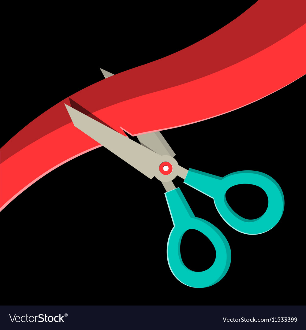 Free download Scissors Cutting Red Ribbon on Black Background Vector