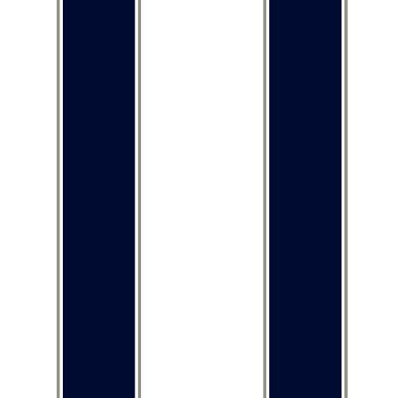 Navy Blue Dark Gray On White Inch Awning Stripe Wallpaper