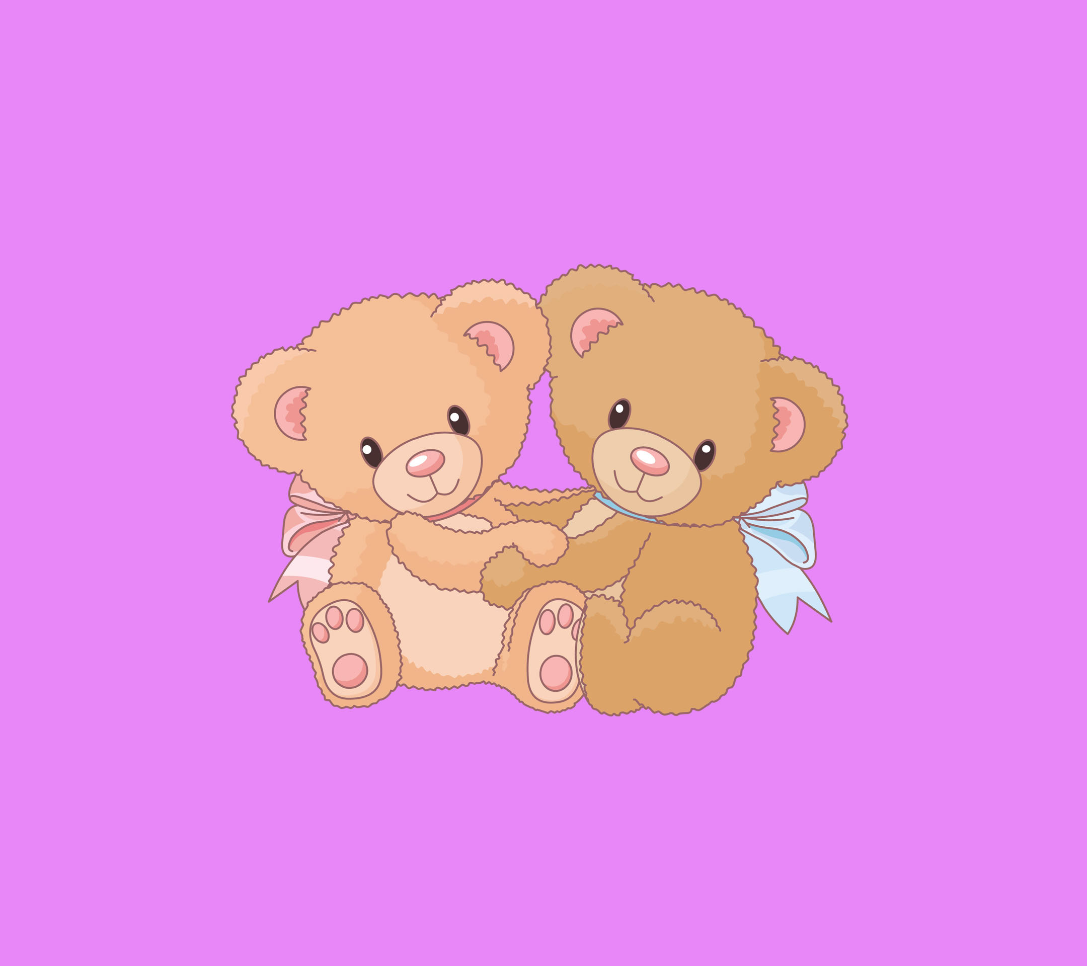 Wallpaper Cute Teddy Bear Reading Pink