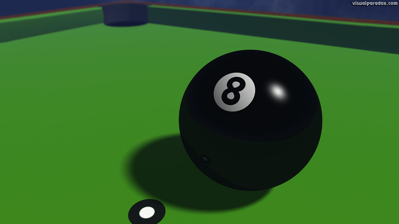 Pool Billiards Sports Game Black Omen Trouble 8ball Ball