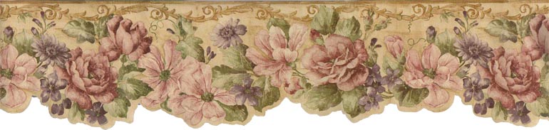 Dettagli Su Kitchen Vintage Scroll Rose Wallpaper Border Ff22009b