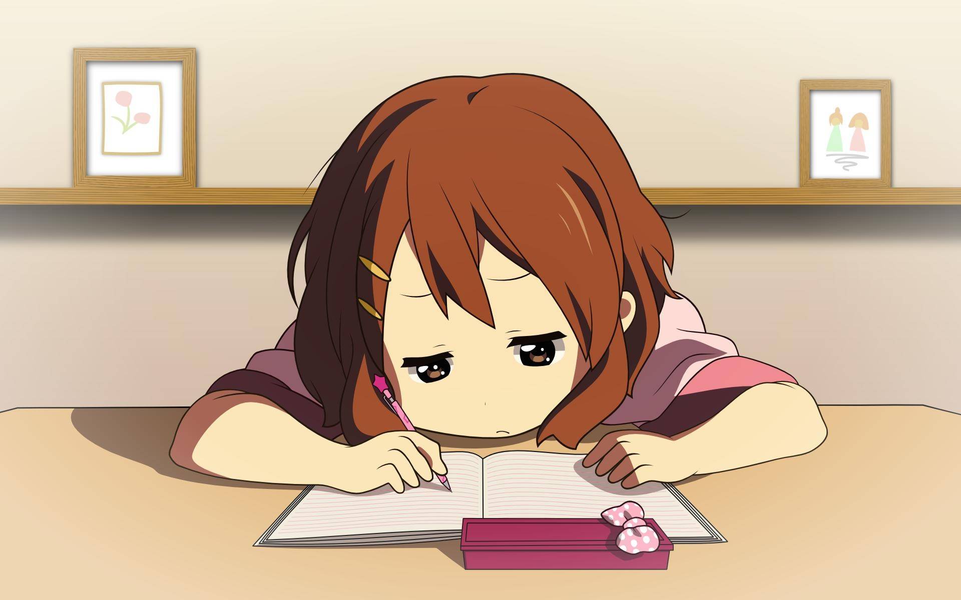 Screenshots Stuffpoint Anime K On Image Wallpaper Yui Studying Tweet