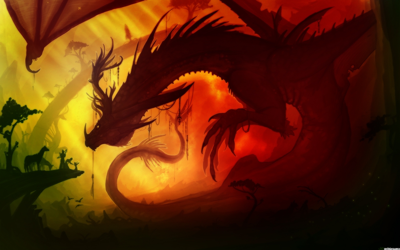 Dragon Skyrim HD Wallpaper Red For Desktop