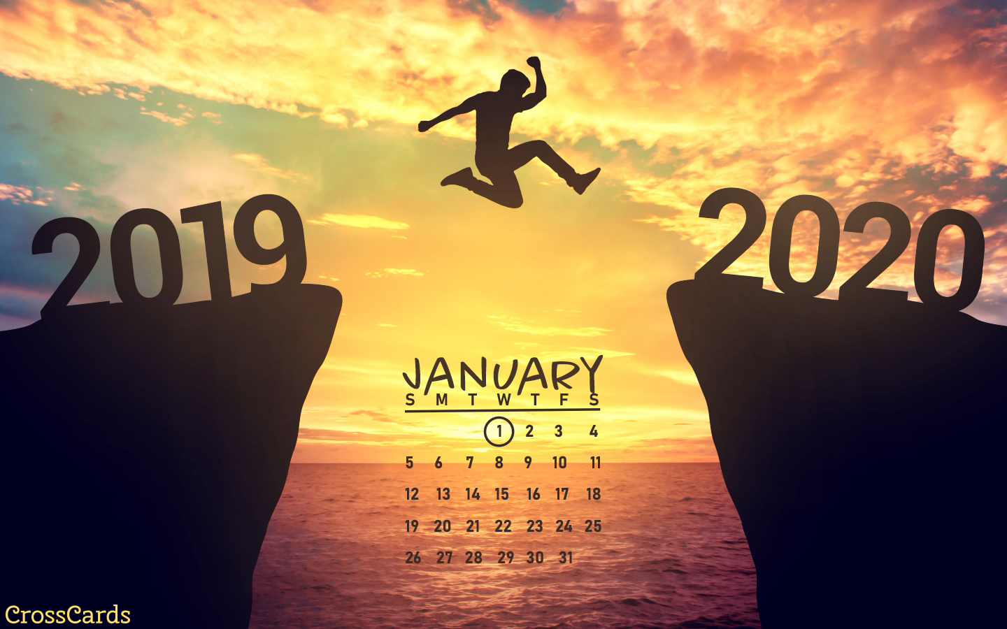 January Jump Into The New Year Desktop Calendar