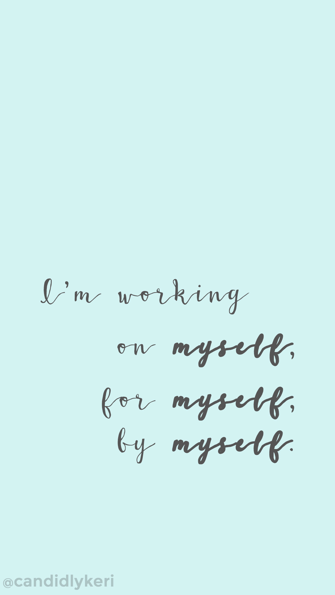 A motivational quote on a light blue background. The quote reads: 