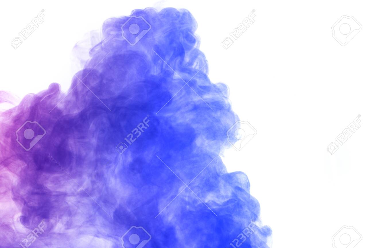 Abstract Blue Purple Water Vapor On A White Background Texture