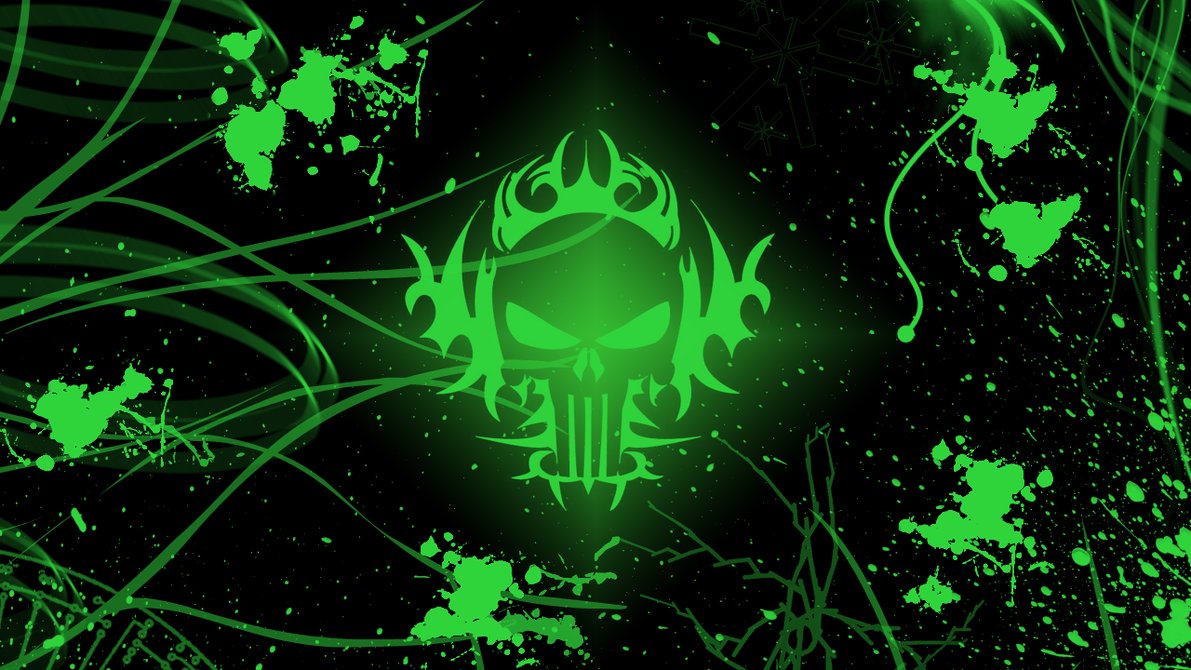 Cool Green Skull Wallpaper By