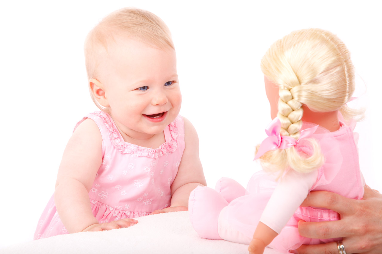 Baby Girl And Doll Stock Photo HD Public Domain Pictures