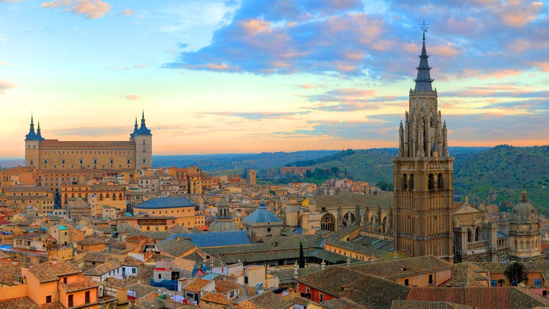 Spain Panorama Toledo Stock Photos Image HD Wallpaper