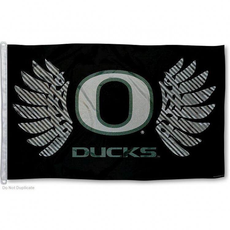 Oregon Ducks Black Wings Flag