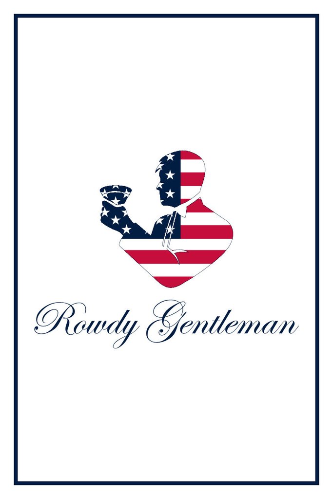 American Flag Toasting Man Wall Poster Rowdy Gentleman
