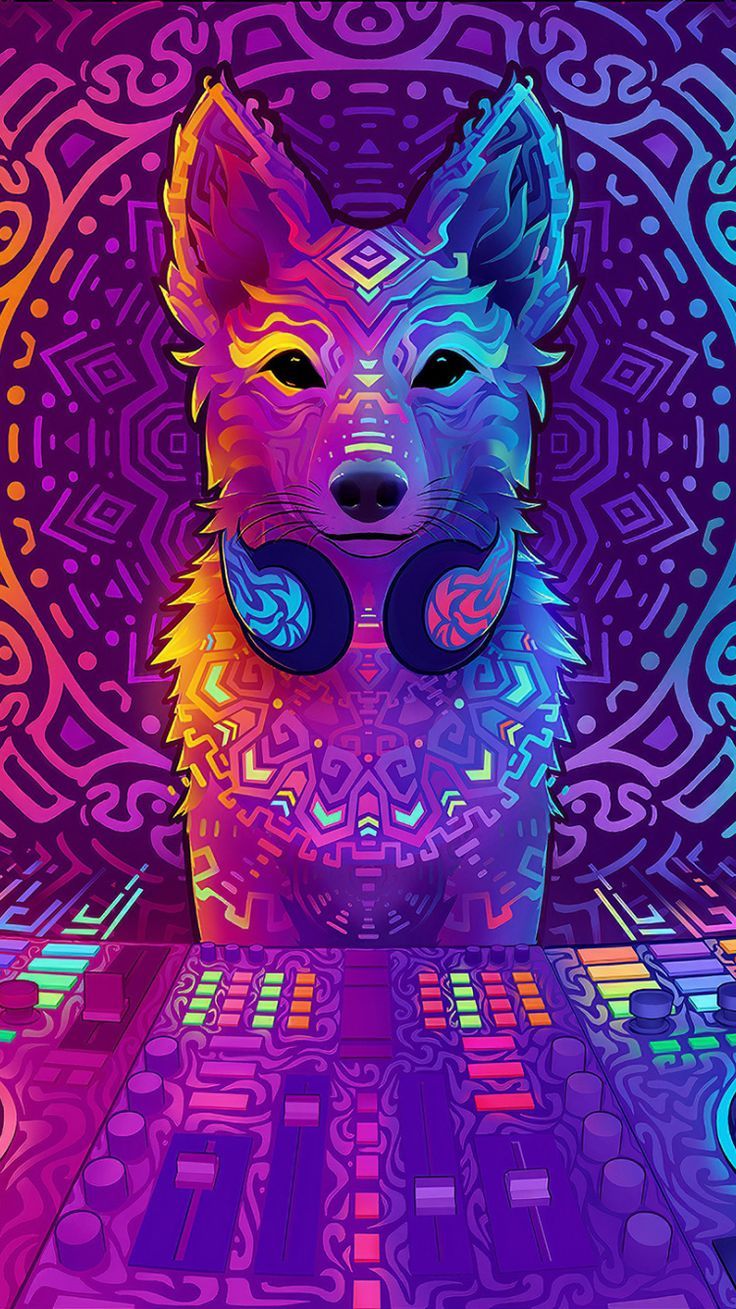 Wolf Disco Jockey Music Artwork Wallpaper