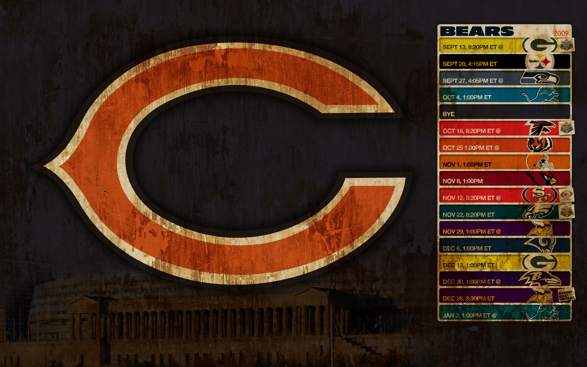 Chicago Bears Schedule Wallpaper