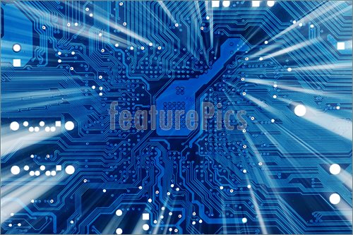 Tech Industrial Electronic Blue Background