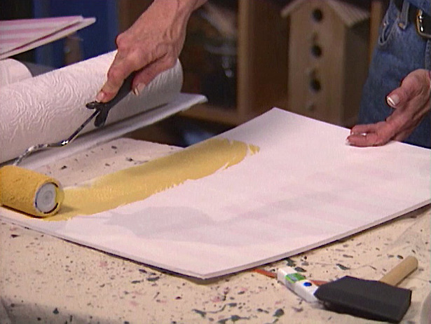 Coat Of Yellow Paint Shows No Hint The Wallpaper Pattern Beneath