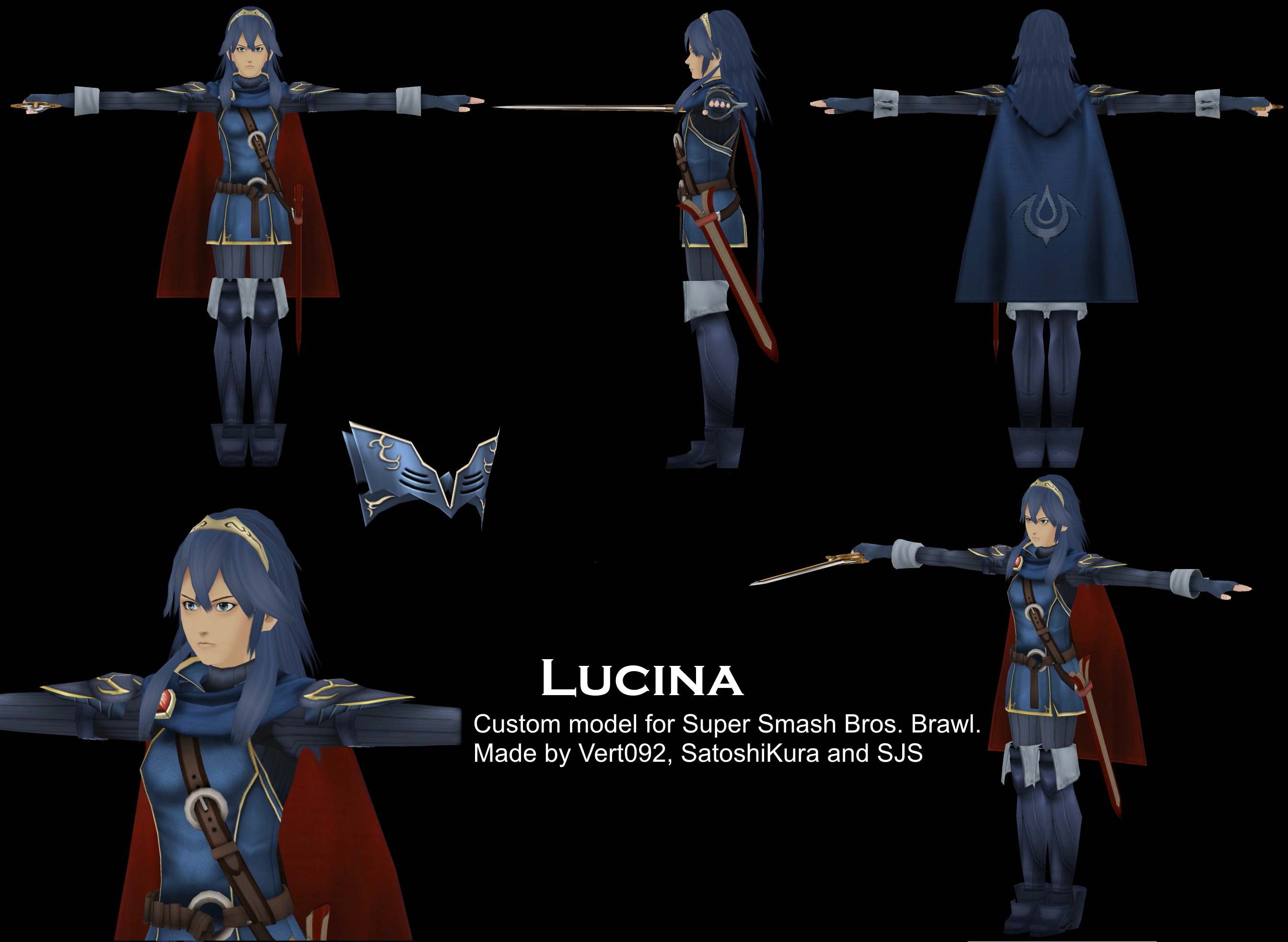 Lucina Custom 3d Model For Super Smash Bros Brawl By Vert092 On
