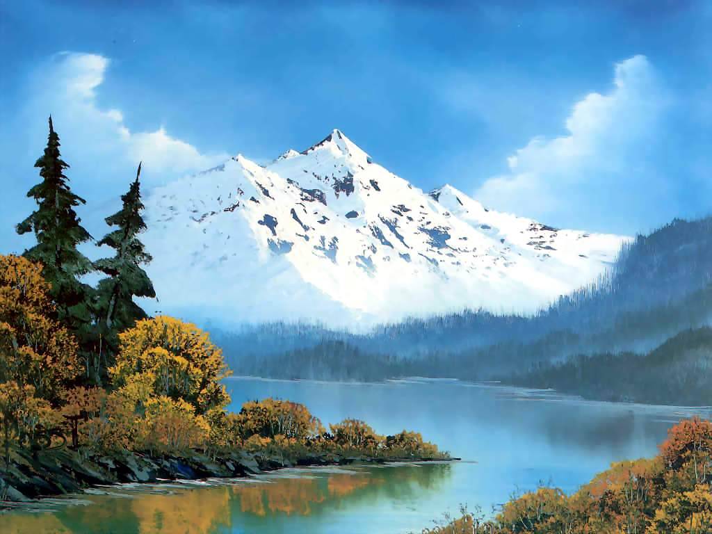 Landscape Painting Pictures HD Wallpaper Nature Background Bob Ross