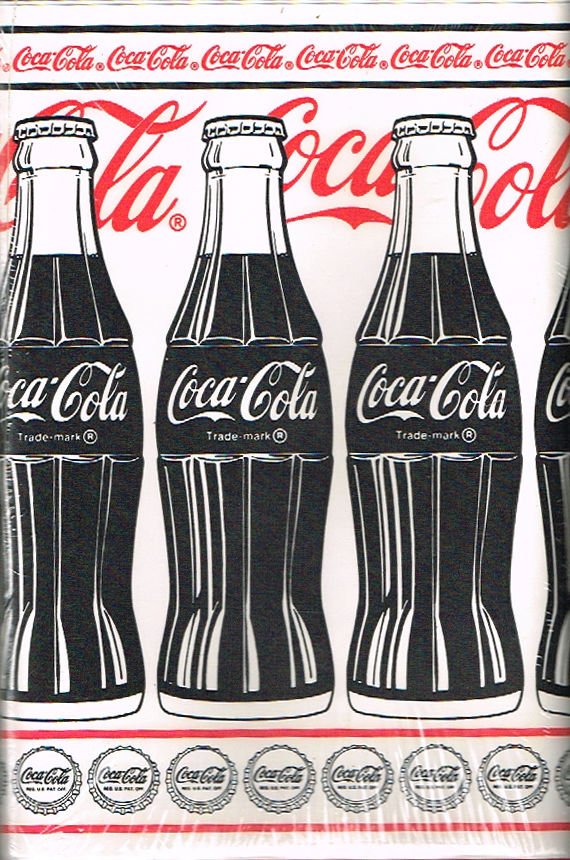 Vintage Collectible Red Black Coca Cola Coke Bottles Wall Paper Border