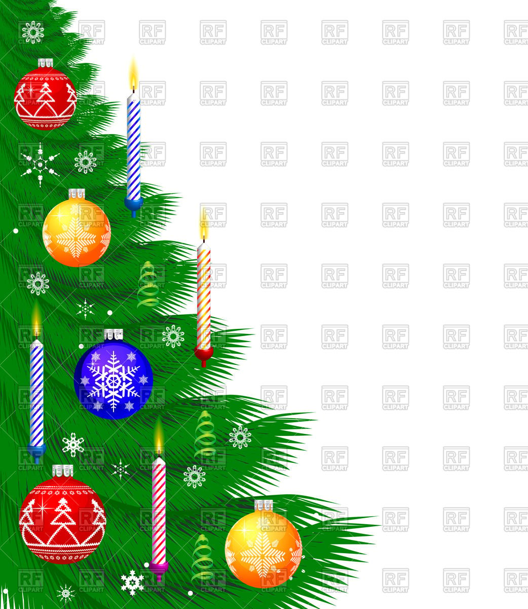 Christmas background with decorated tree Vector Image of