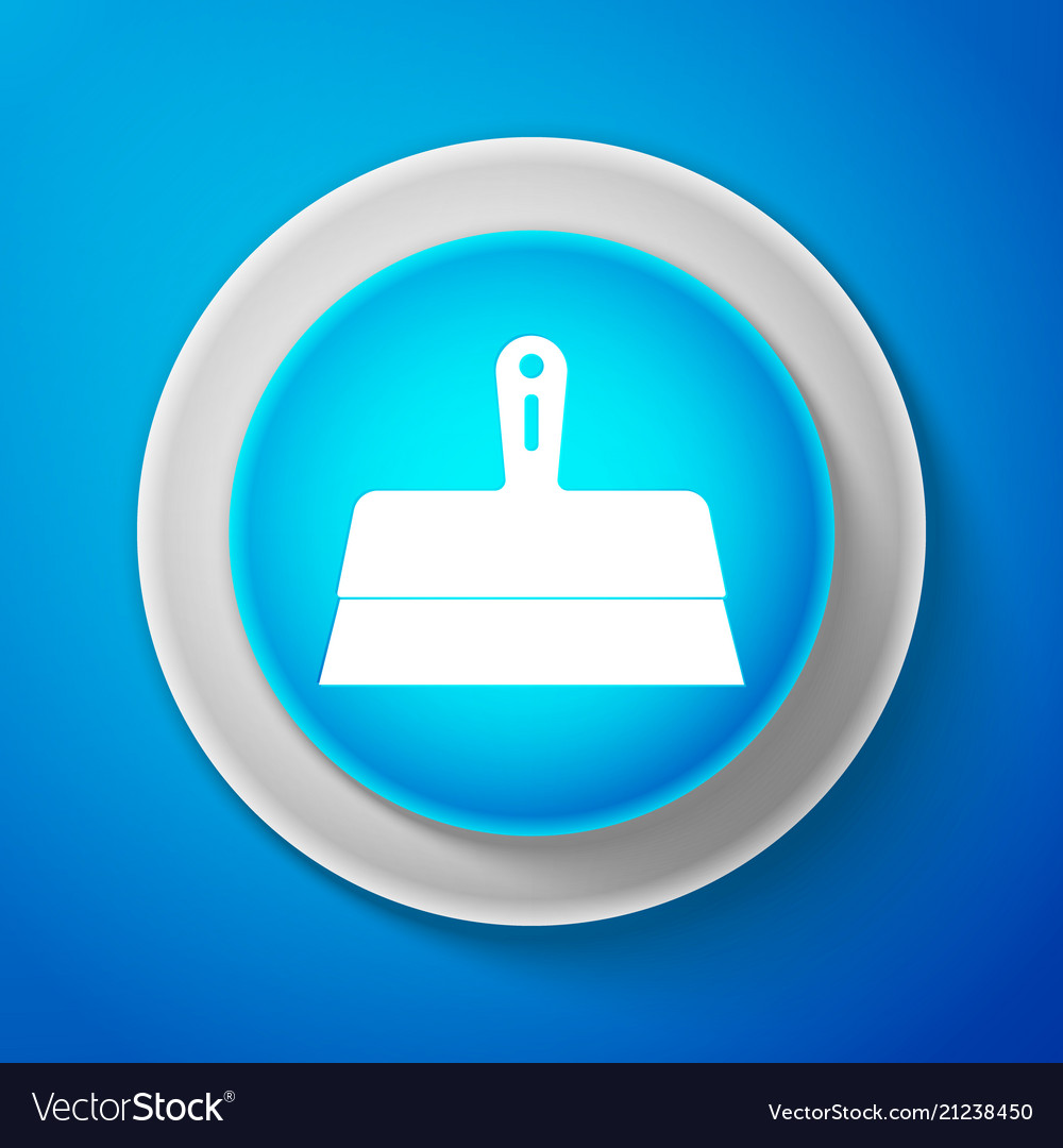 White Putty Knife Icon Isolated On Blue Background